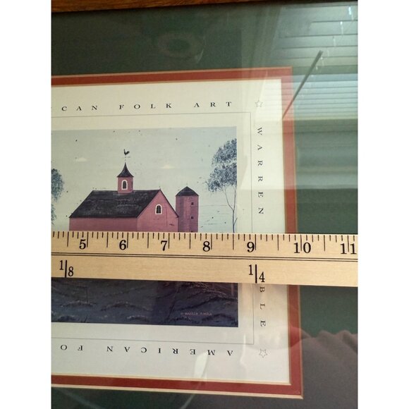 Folk Art Framed Print By Warren Kimble Red Farm Barn Country Core Wall Hanging - Picture 9 of 10